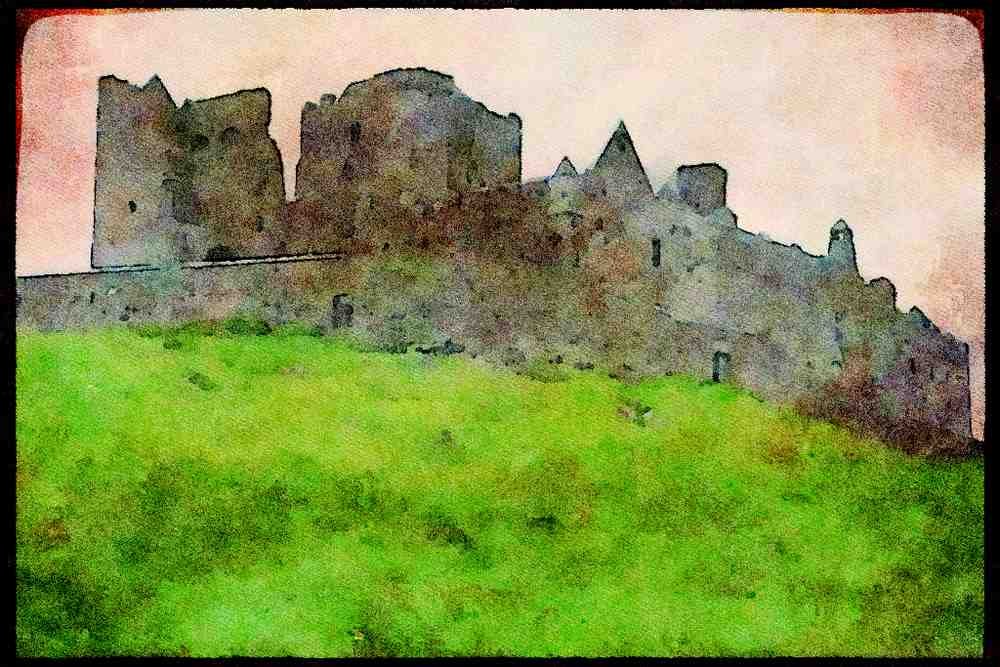 Ireland 385068 Rock Of Cashel A4 Limited Edition Watercolour Print