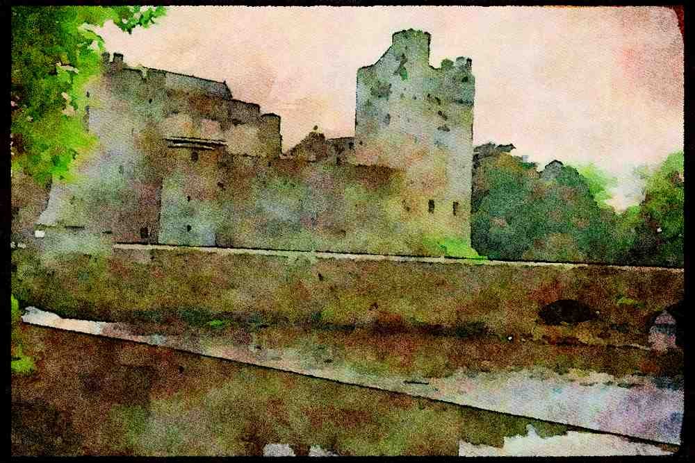Ireland 385077 Cahir Castle, County Tipperary A4 Limited Edition Watercolour Print