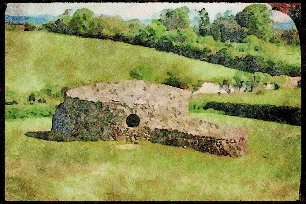 Ireland 385083 Newgrange, Neolithic Passage Grave, County Meath A4 Limited Edition Watercolour Print