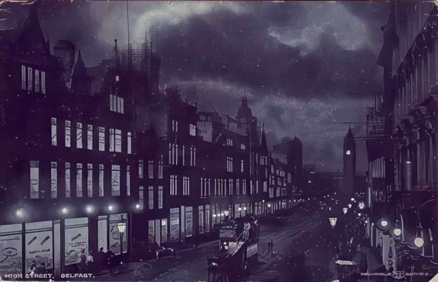 Ireland Belfast High St At Night A4 Photo Print