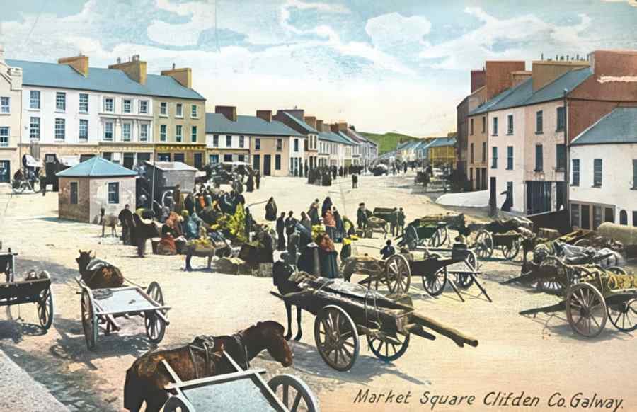 Ireland Clifden Market Day A4 Photo Print