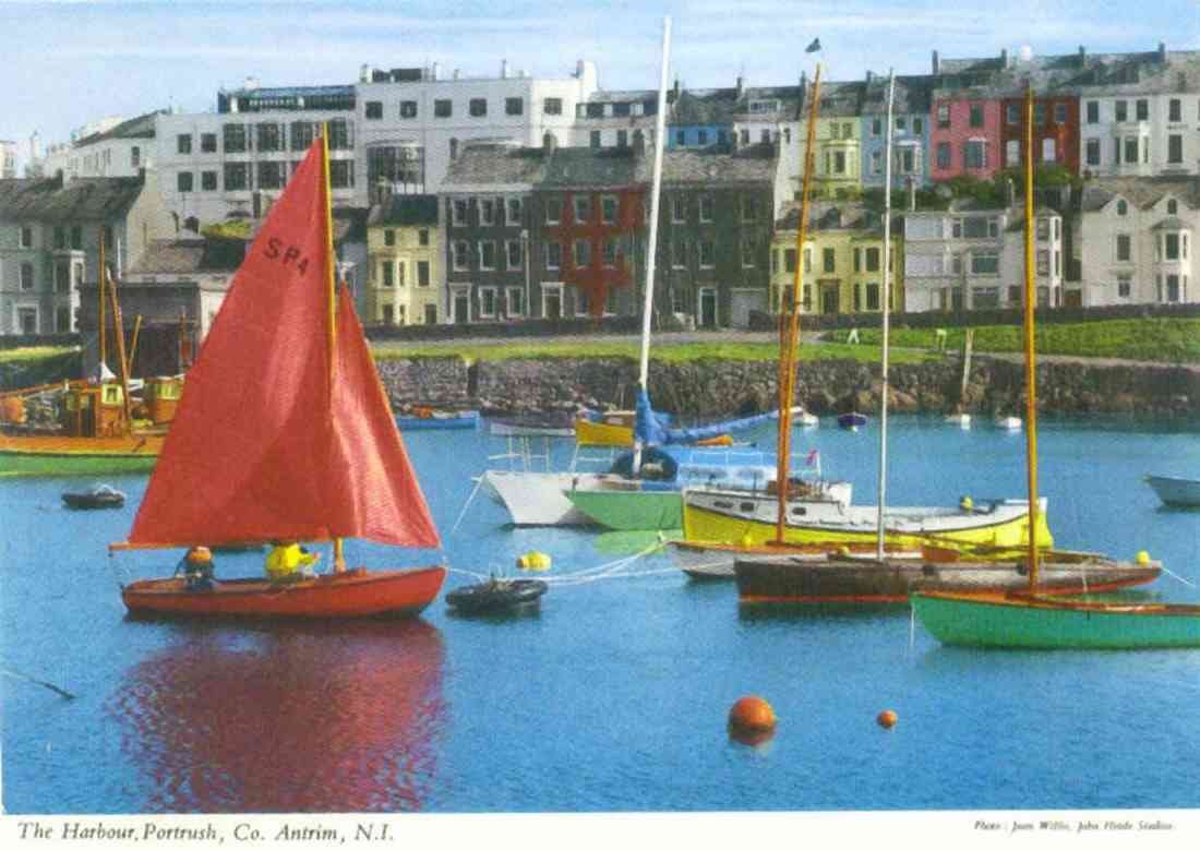 Ireland Co Antrim Portrush Harbour 1960s vintage old A4 Photo Print