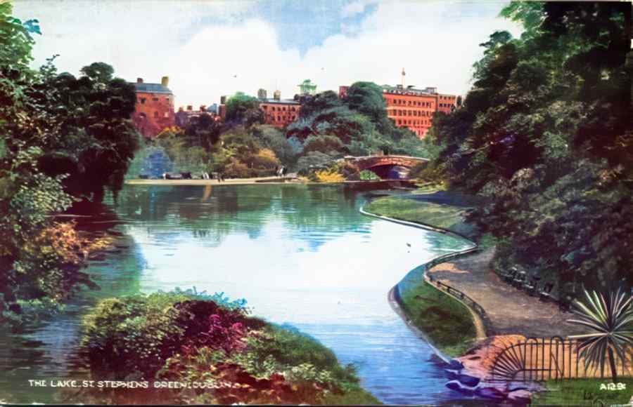 Ireland Dublin St Stephens Green Lake A4 Photo Print