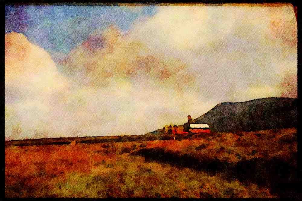 Ireland Emerald Isle 017019 Gathering Peat, Achille Island A4 Limited Edition Watercolour Print