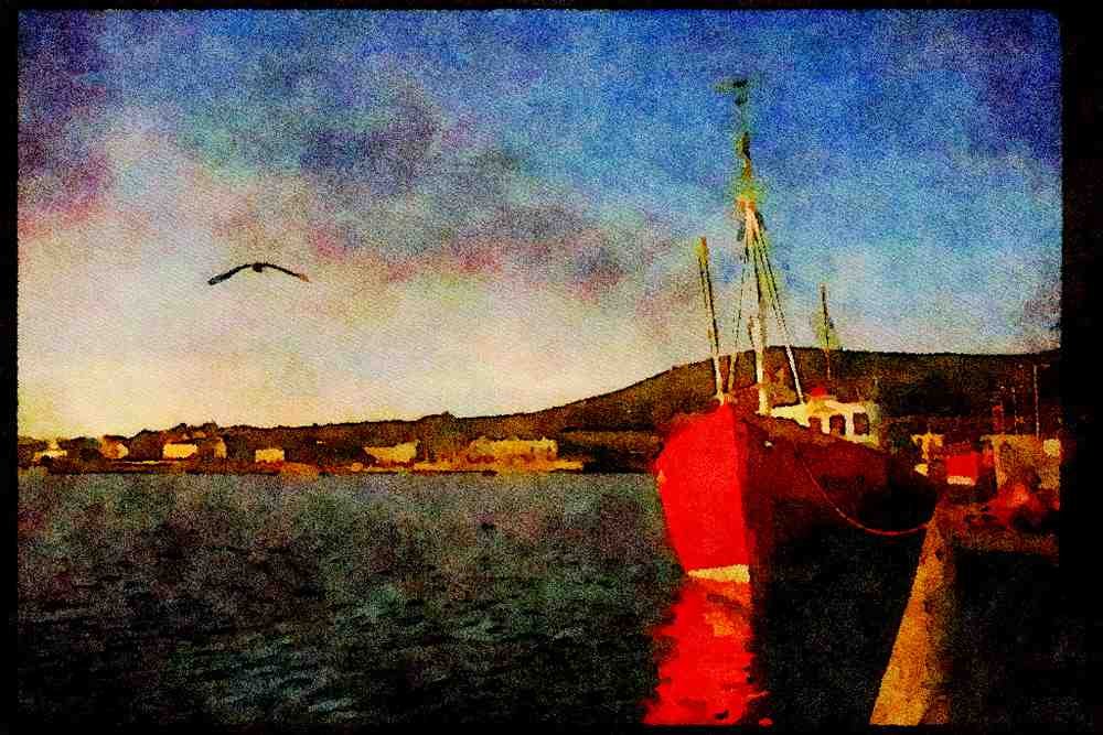 Ireland Emerald Isle 017035 Dingle Wharf A4 Limited Edition Watercolour Print