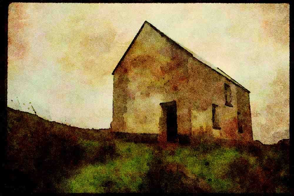 Ireland Emerald Isle 017065 Barn, Achille Island A4 Limited Edition Watercolour Print