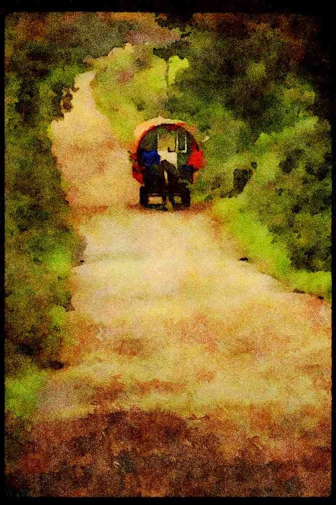Ireland Emerald Isle 017068 Gypsy Caravan A4 Limited Edition Watercolour Print