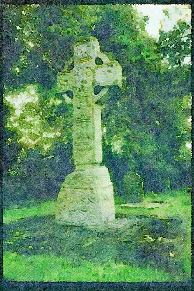 Ireland Emerald Isle 017071 Gaelic Crosses Near Ashford A4 Limited Edition Watercolour Print