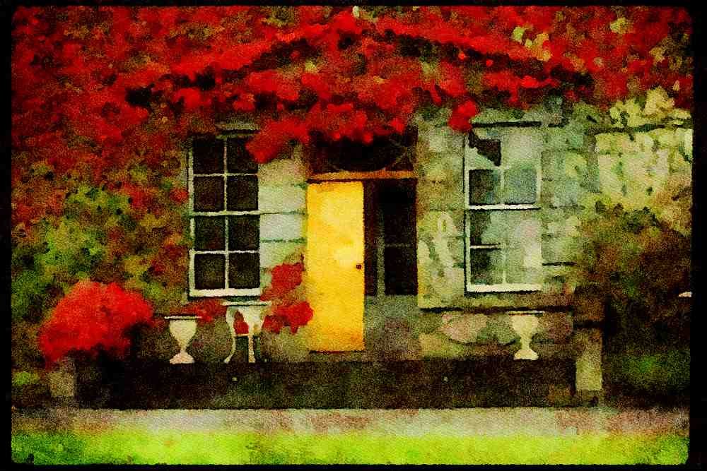 Ireland Emerald Isle 017083 House Front, Westport A4 Limited Edition Watercolour Print