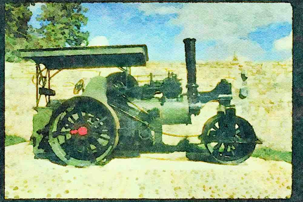 Ireland Emerald Isle 017085 Steam Engine, Cashel A4 Limited Edition Watercolour Print