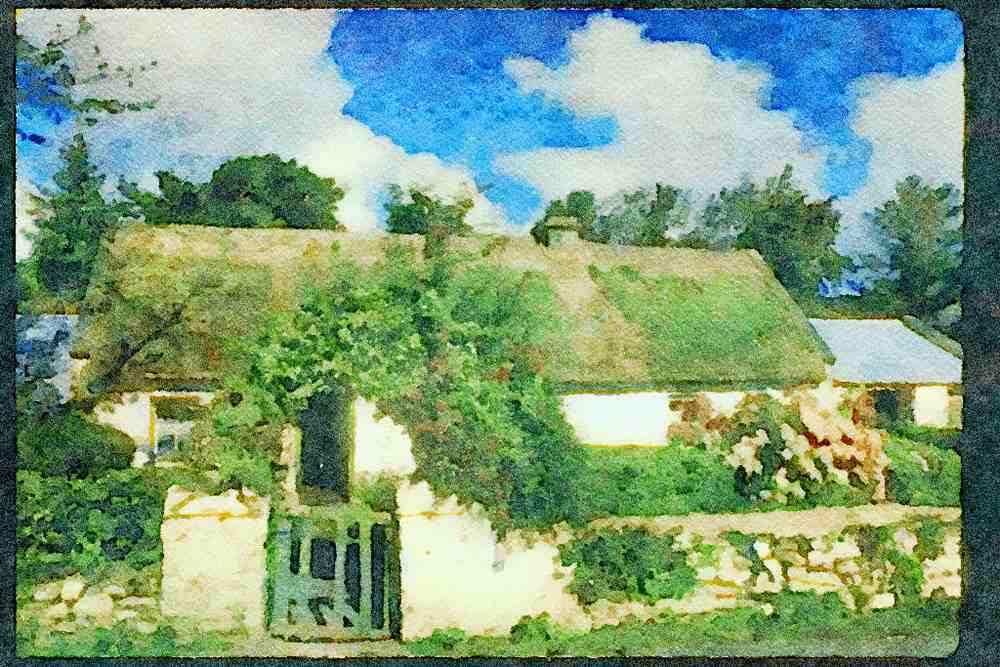 Ireland Emerald Isle 017089 House Near Dingle A4 Limited Edition Watercolour Print