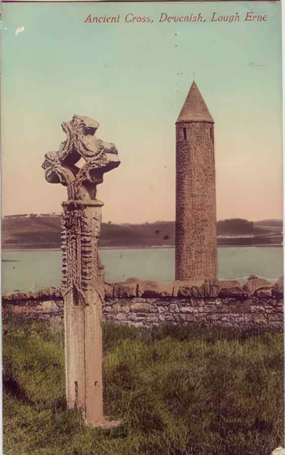 Ireland Fermanagh Ancient Cross Devenish A4 Photo Print