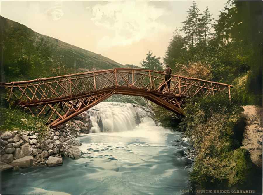 Ireland Glenariff Rustic Bridge A4 Photo Print