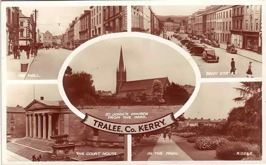 Ireland Kerry Multiview Tralee 1956 A4 Photo Print
