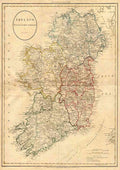 Ireland Map Russell 1811 SHARP crop A4 Photo Print