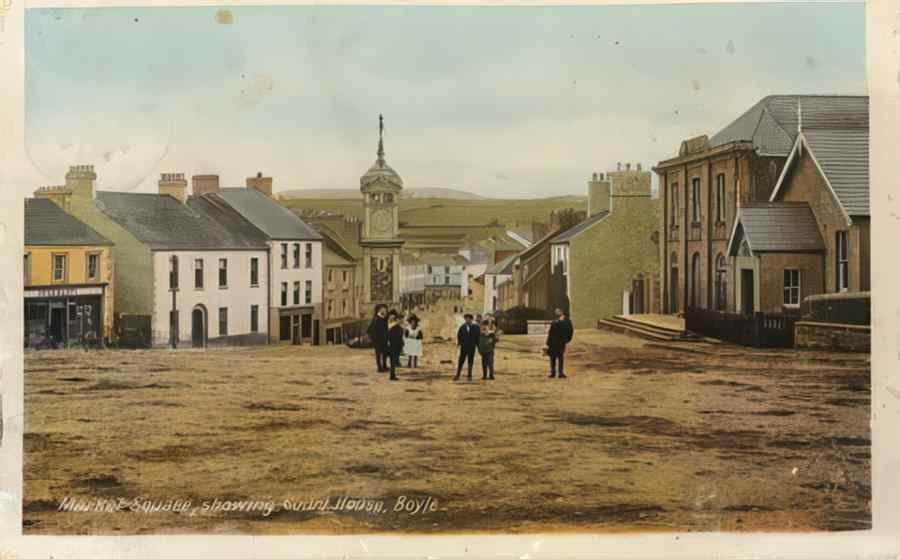 Ireland Roscommon Market Square Boyle 1930 A4 Photo Print