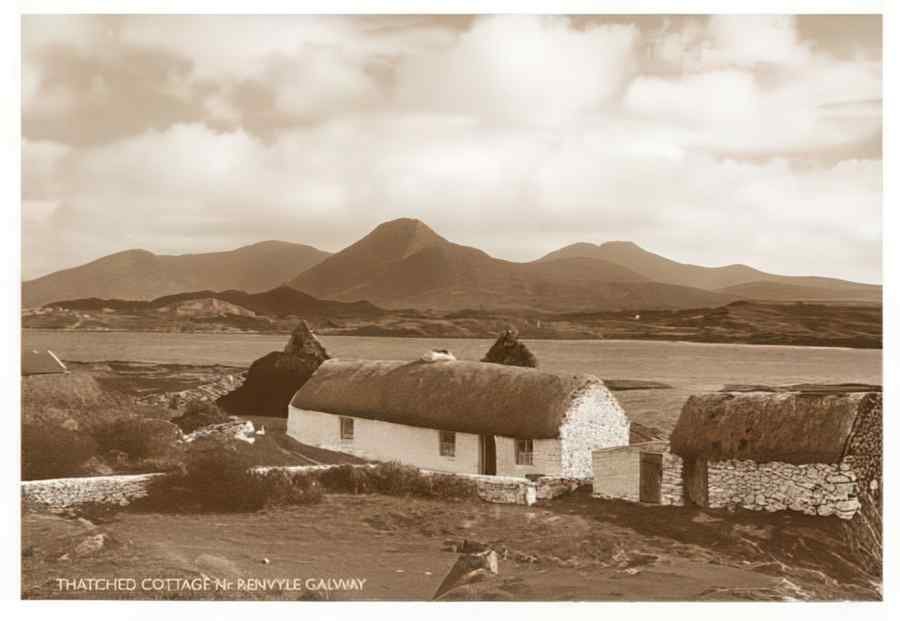 Ireland Thatched Cottage Nr Renvyle A4 Photo Print