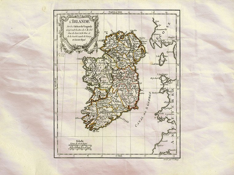 Ireland Vaugondy Dussy 1778 Vintage A4 Photo Print