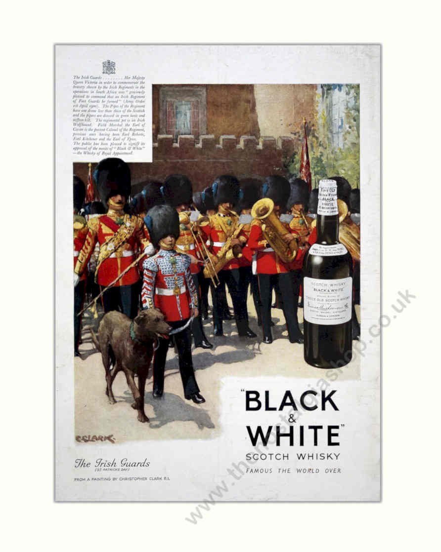 Irish Guards Whisky Vintage Retro Advert Poster A4 Photo Print