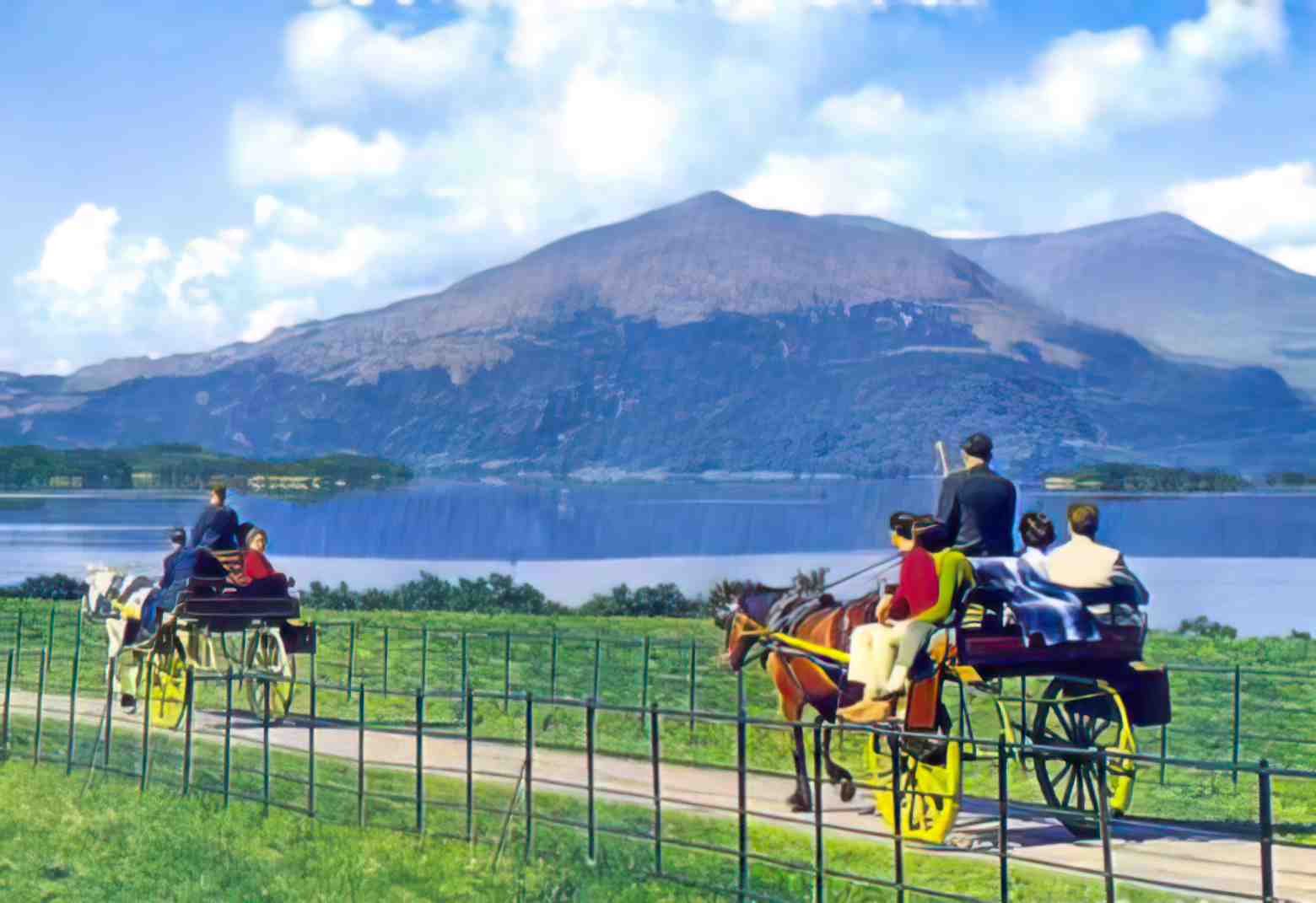 Irish Jaunting Carts Vintage A4 Photo Print