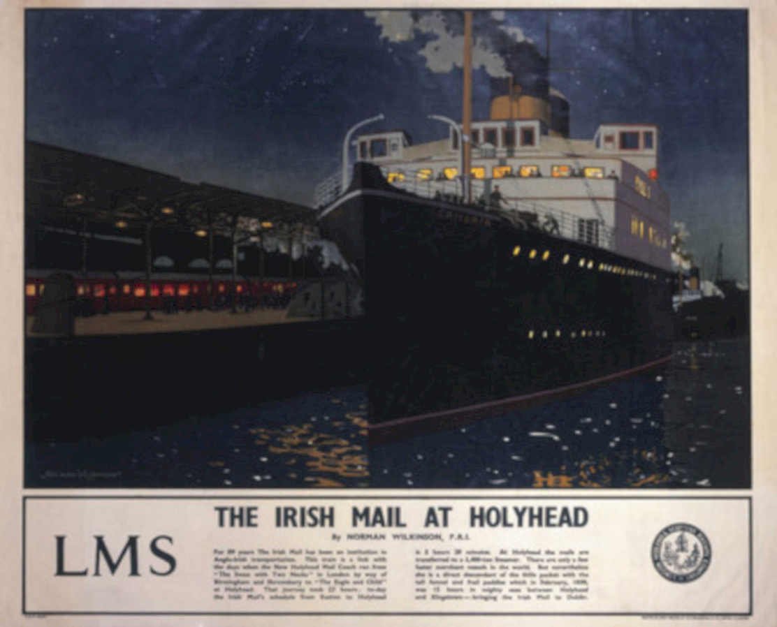 Irish Mail Holyhead Vintage Retro Advert Poster A4 Photo Print