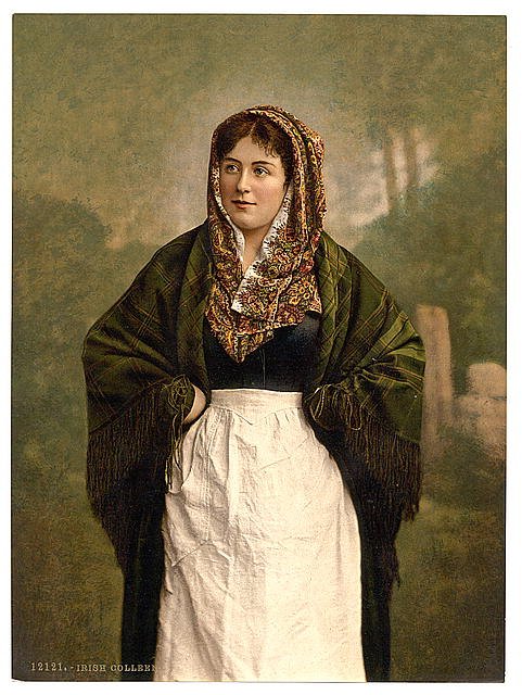 Irish colleen Vintage A4 Photo Print