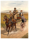 Irish jaunting car Vintage A4 Photo Print