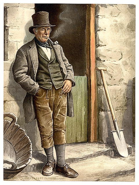 Irish peasant farmer Vintage A4 Photo Print
