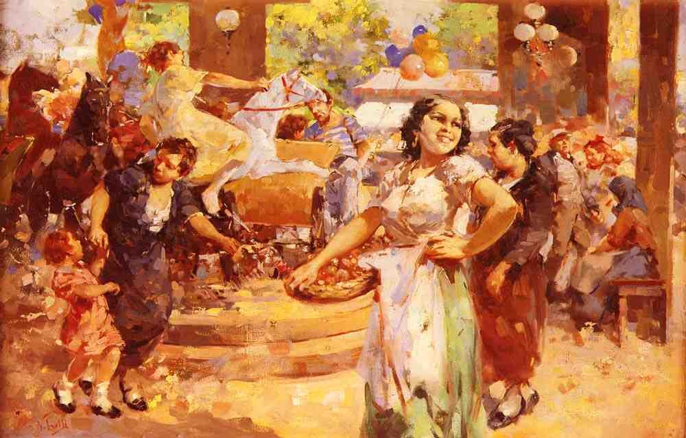 Irolli Vincenzo The Village Fair A4 Photo Print