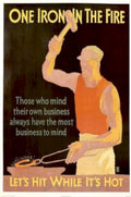 Iron Fire Poster Vintage Retro Advert Ads A4 Photo Print