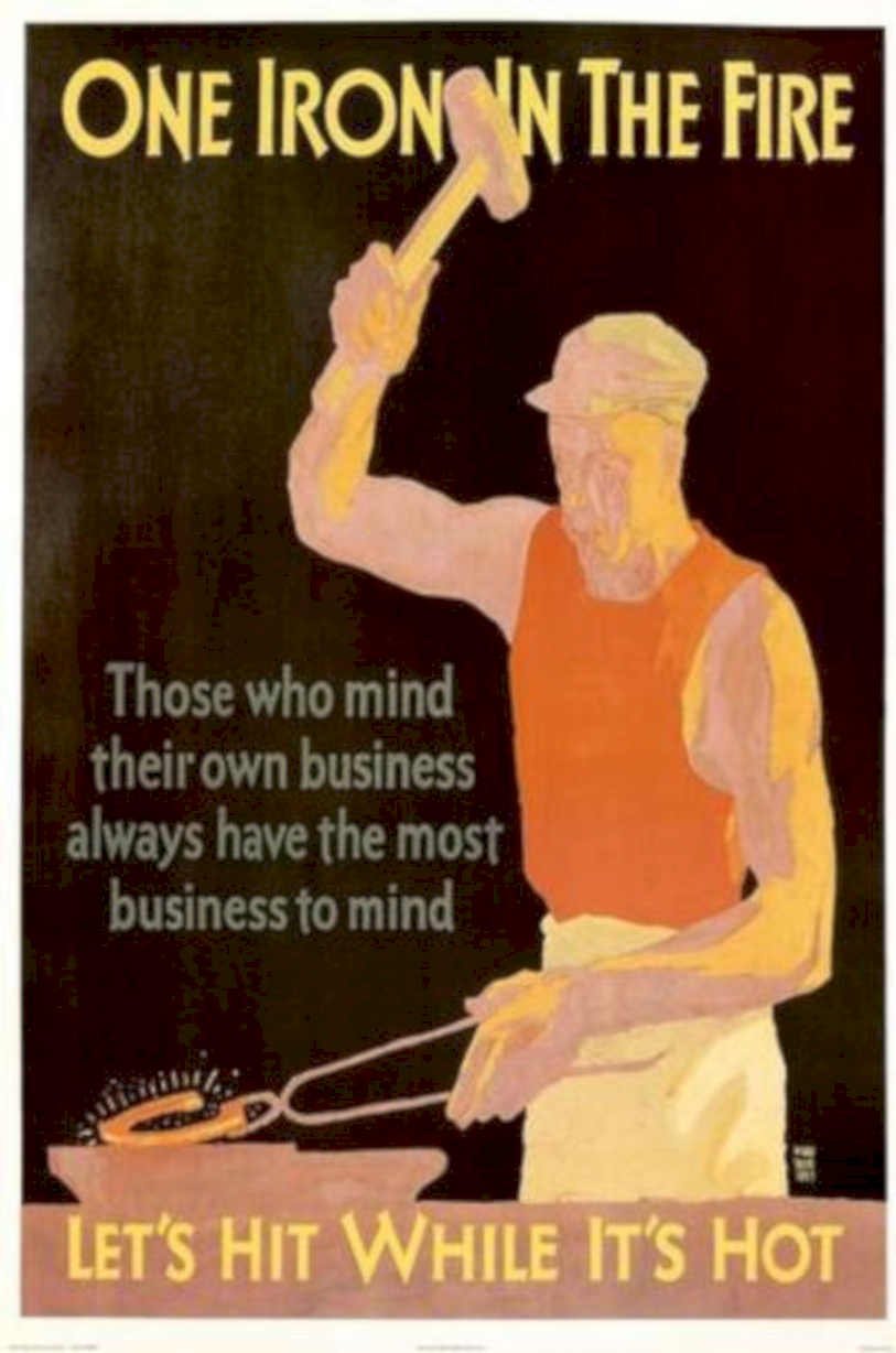 Iron Fire Poster Vintage Retro Advert Ads A4 Photo Print