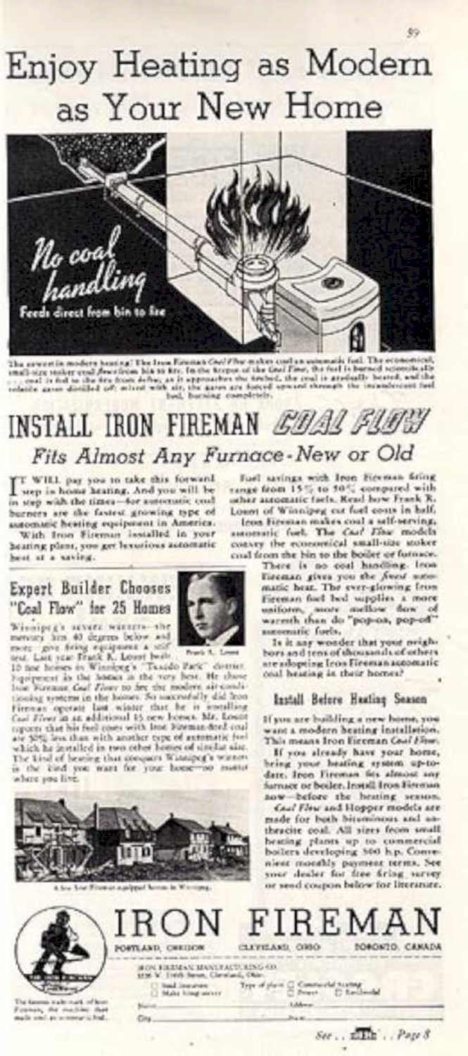 Iron Fireman Coal Vintage Retro Advert Ads A4 Photo Print