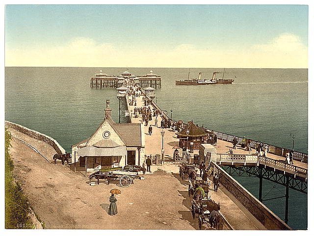 Iron pier Llandudno Vintage A4 Photo Print