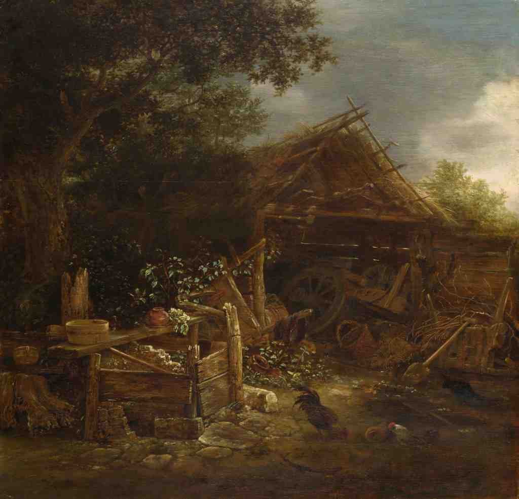 Isack van Ostade A Farmyard A4 Photo Print