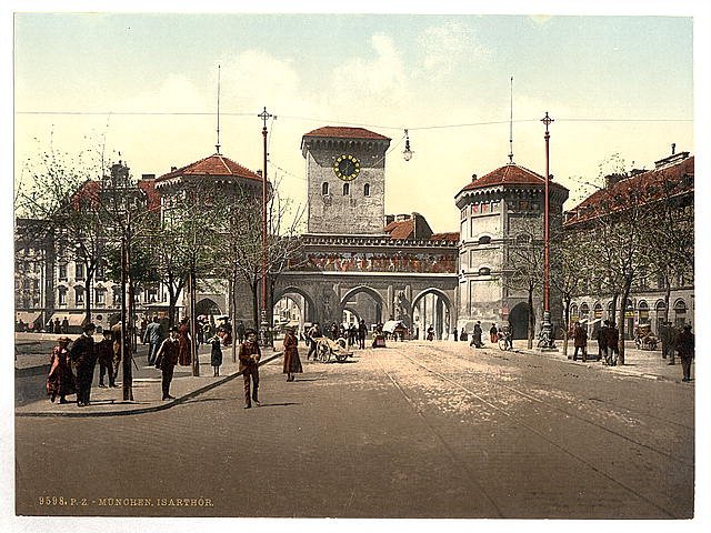Isar Gate Munich Bavaria Vintage A4 Photo Print