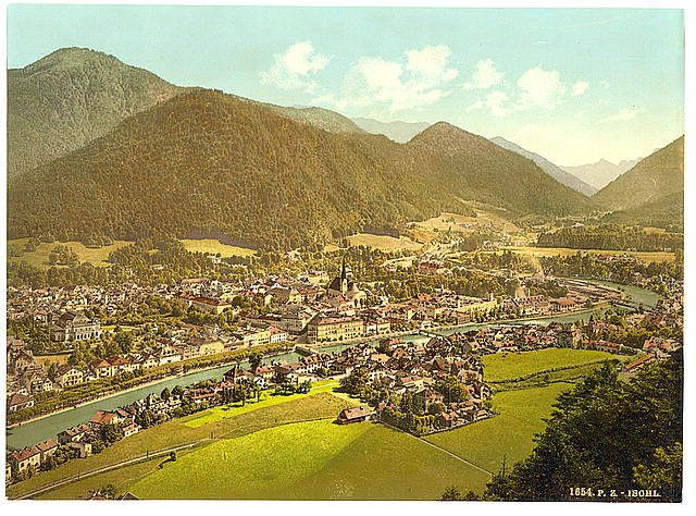 Ischl general view Upper Austria Vintage A4 Photo Print