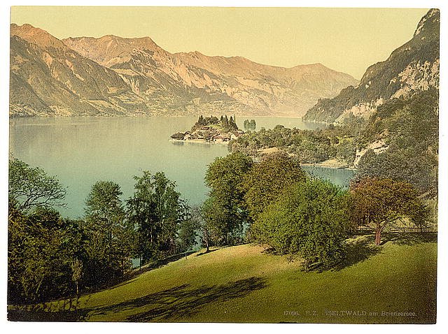 Iseltwald and Brienz Lake Bernese Oberland Vintage A4 Photo Print