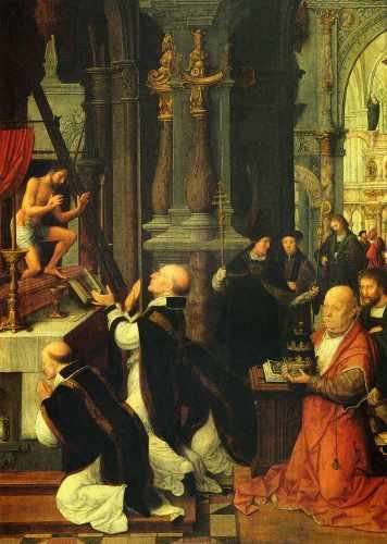 Isenbrandt Adriaen The Mass Of St Gregory A4 Photo Print