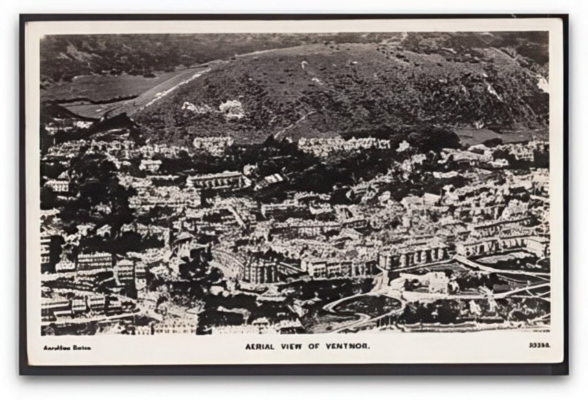 Isle Of Wight Ventnor View Across Town & Hills Aerial Vintage A4 Photo Print