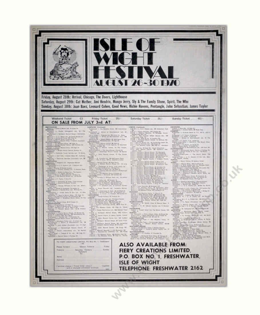 Isle Wight Festival 2 Vintage Retro Advert Poster A4 Photo Print