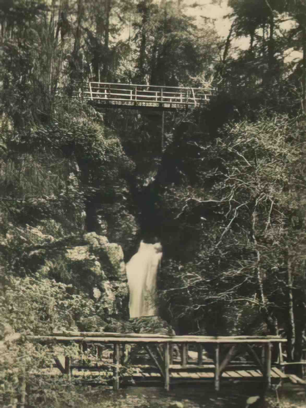 Isle of Man Glen Helen Waterfall c 1920s Vintage A4 Photo Print