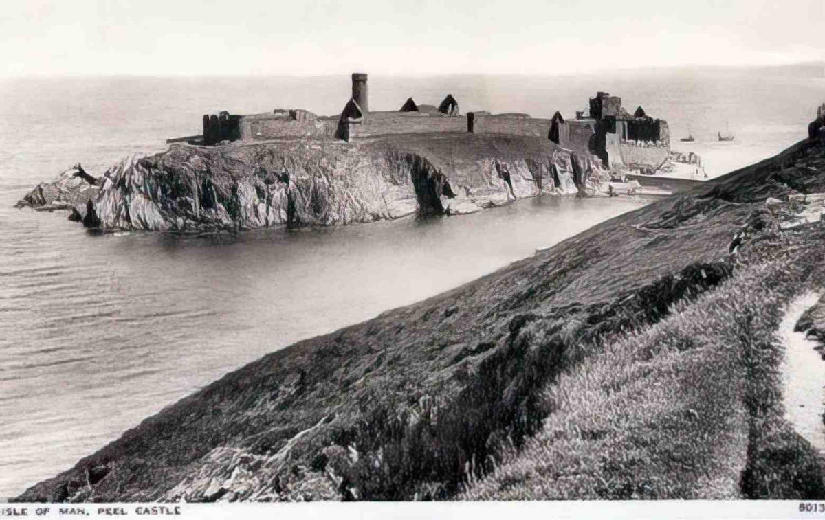 Isle of Man Peel Castle II Vintage A4 Photo Print