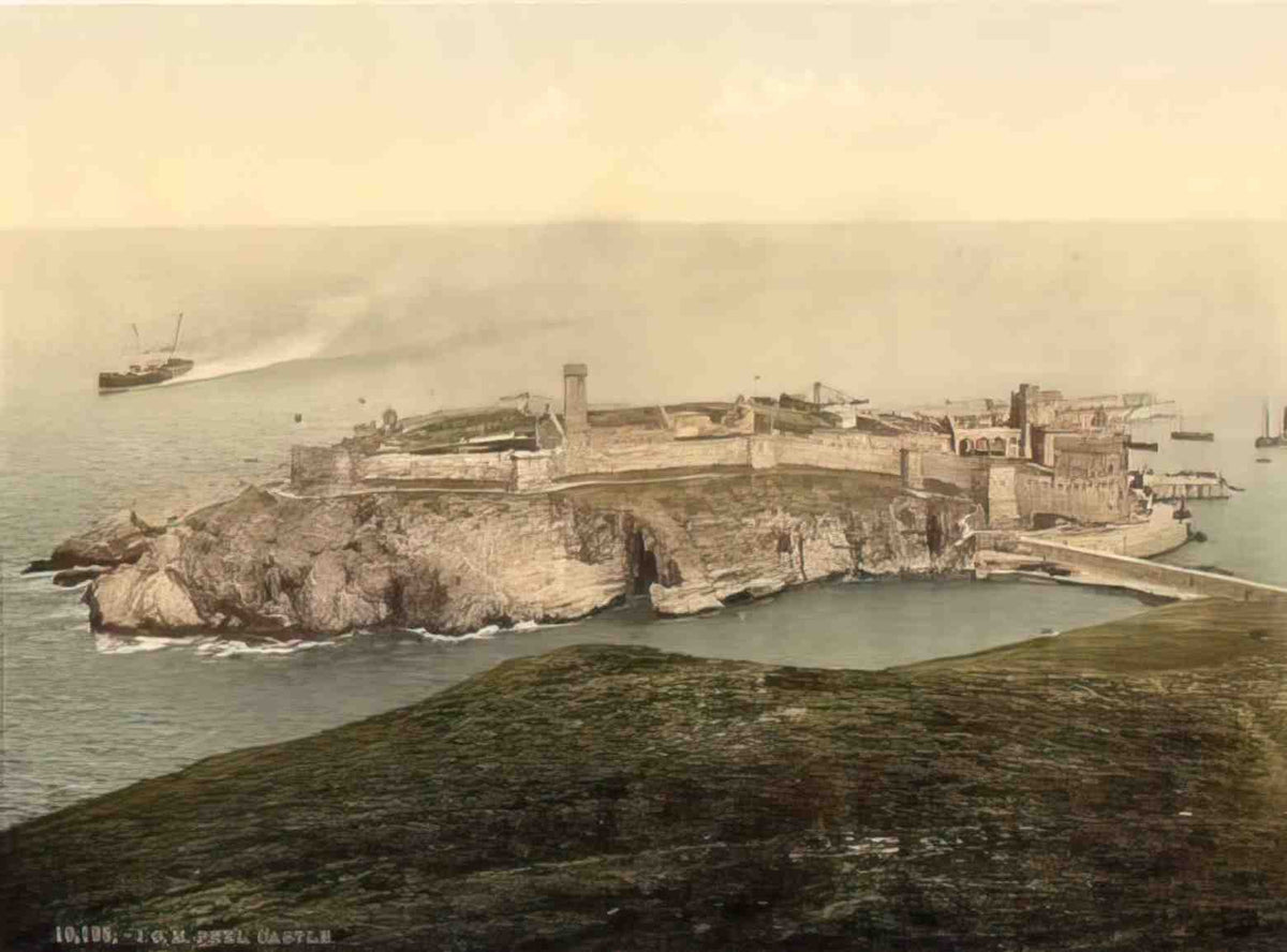 Isle of Man Peel Castle Vintage A4 Photo Print