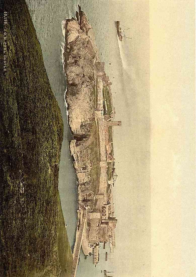 Isle of Man Peel Castle vintage old A4 Photo Print