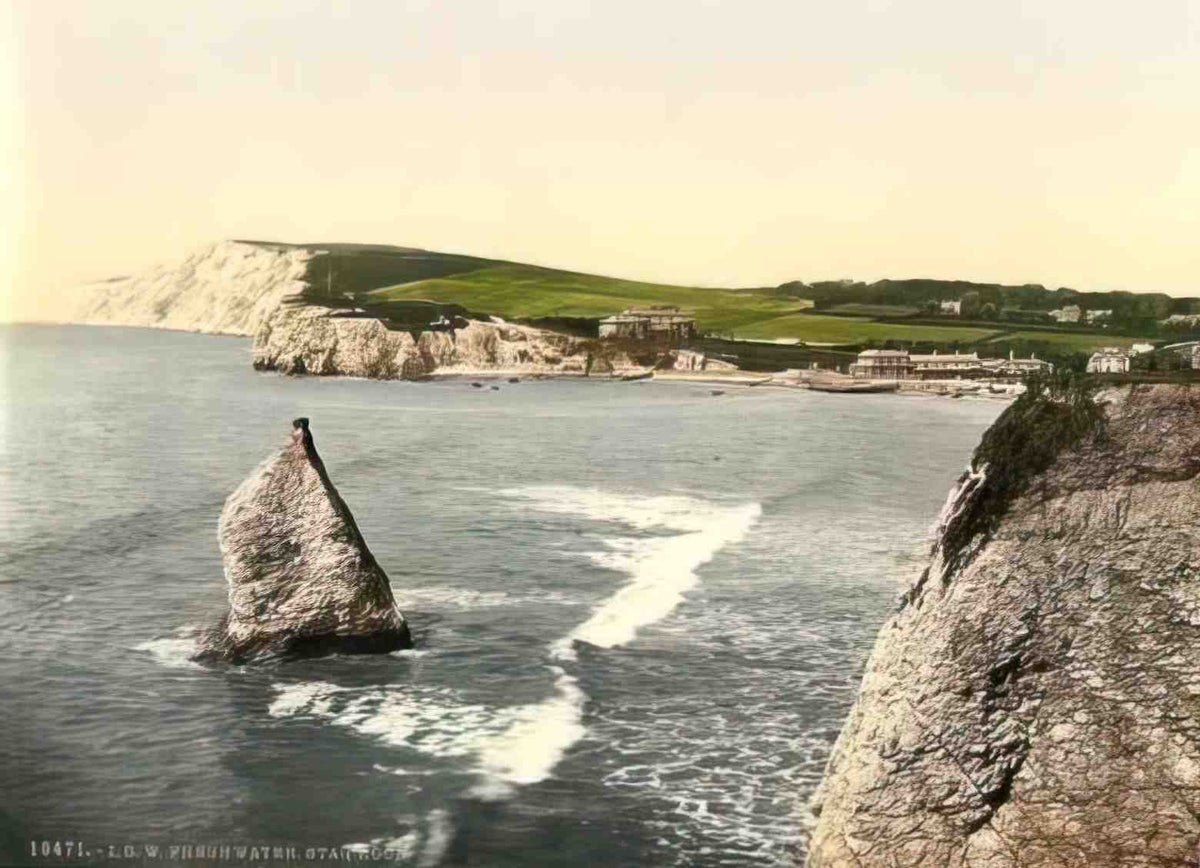 Isle of Wight Freshwater Stag Rock Vintage A4 Photo Print