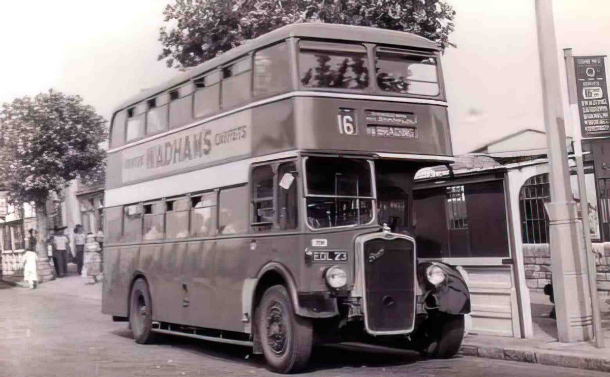 Isle of Wight Sandown Double Decker Bus 1950s Vintage A4 Photo Print