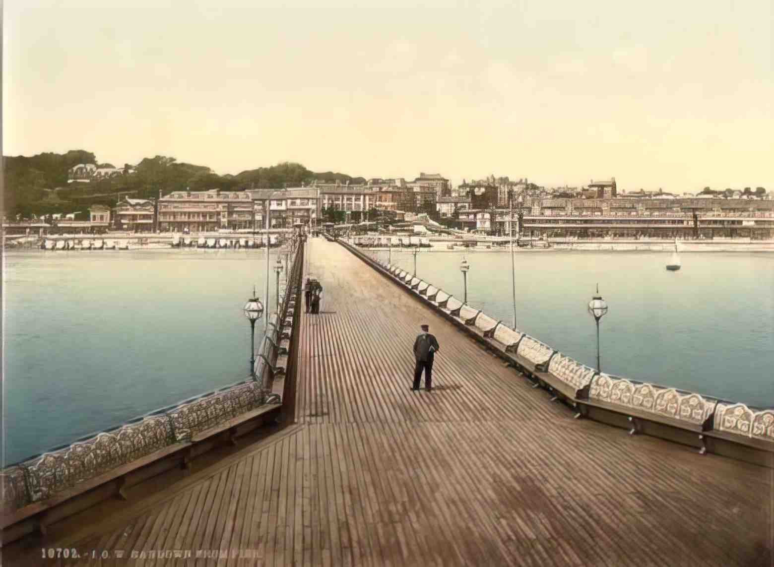 Isle of Wight Sandown From Pier Vintage A4 Photo Print