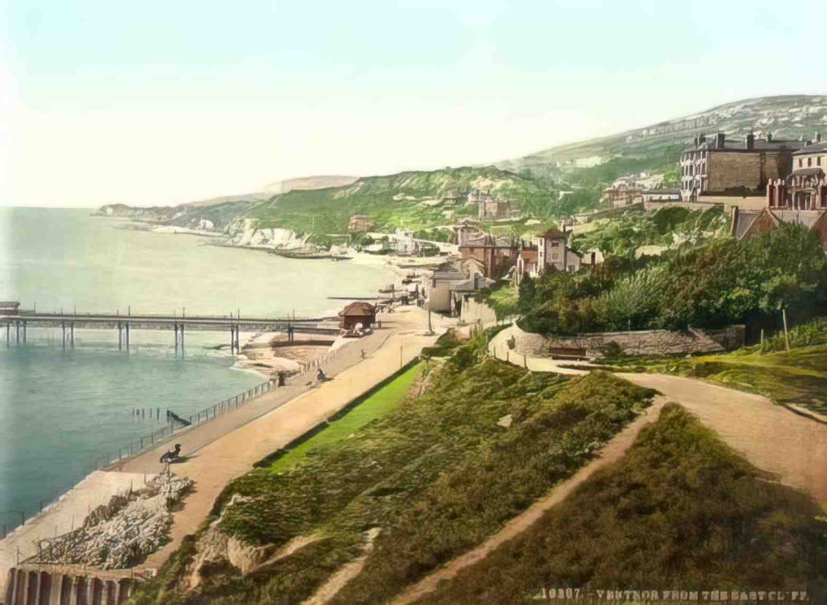 Isle of Wight Ventnor from East Cliff Vintage A4 Photo Print