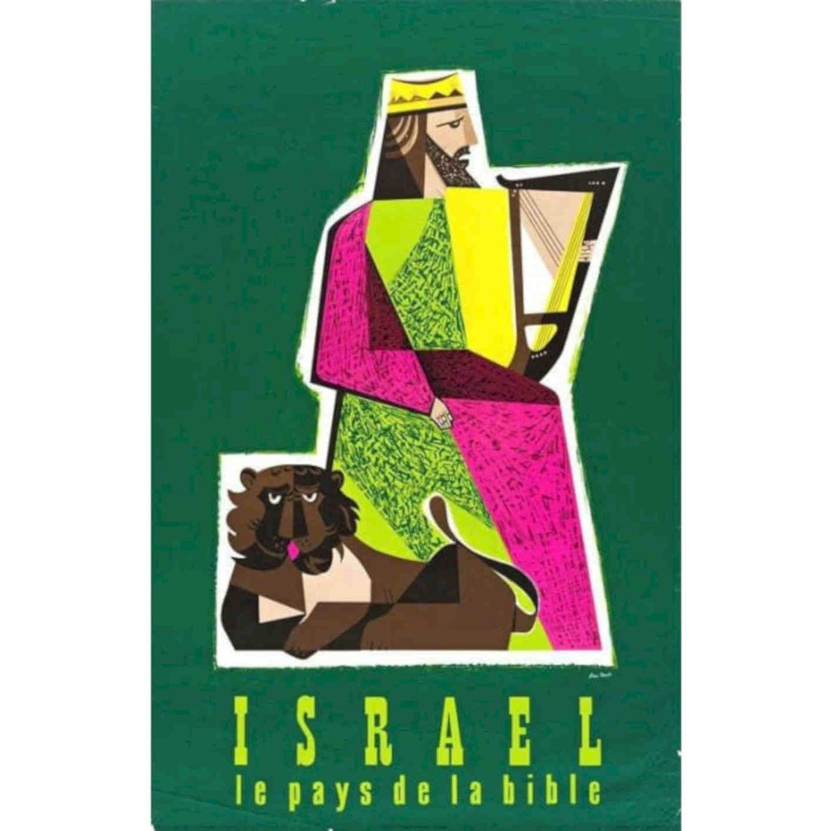 Israel The Land Of Bible French Language Tourism Pos Vintage Retro Advert Poste