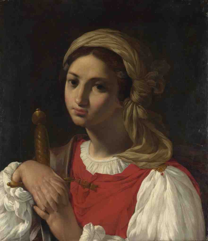 Italian A Female Figure resting on a Sword A4 Photo Print